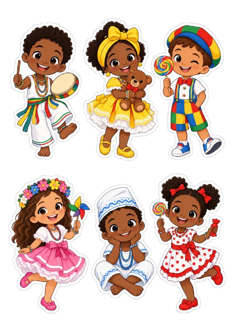 Personagens alegres dos Erês para imprimir